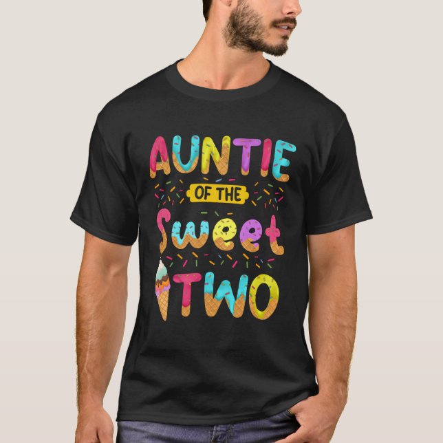 Auntie Of The Sweet Two 2Nd Ice Cream Py T-Shirt (Front)