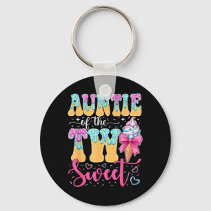 Auntie of The Two Sweet 2nd Birthday Girl Ice Key Ring