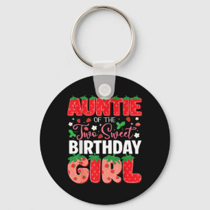 Auntie of The Two Sweet 2nd Birthday Girl Key Ring