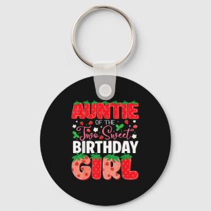 Auntie of the two sweet 2nd birthday girl key ring