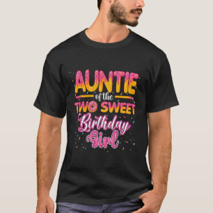 Auntie Of The Two Sweet Birthday Girl Doughnut 2Nd T-Shirt