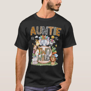 Auntie Of The Two Wild 2Nd Birthday Animal Safari  T-Shirt