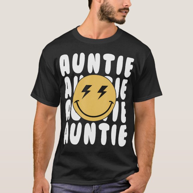 Auntie One Happy Dude Birthday Theme Family Matchi T-Shirt (Front)