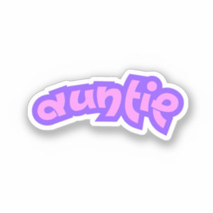 Auntie Pink Purple Aunt Bubble Letters