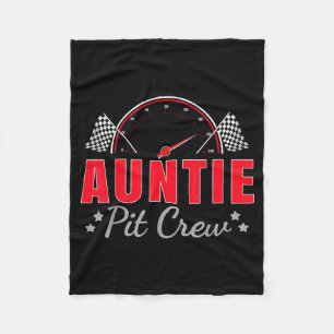 Auntie Pit Crew Race Car Driver Birthday Party Rac Fleece Blanket
