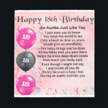 Auntie Poem 18th Birthday Notepad<br><div class="desc">A great gift for an auntie on her 18th birthday</div>