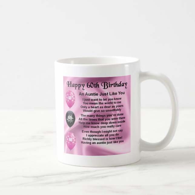 Auntie Poem - 60th Birthday Coffee Mug (Right)
