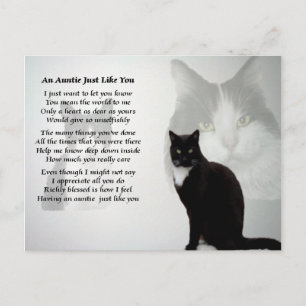 Auntie Poem - Cat design Postcard