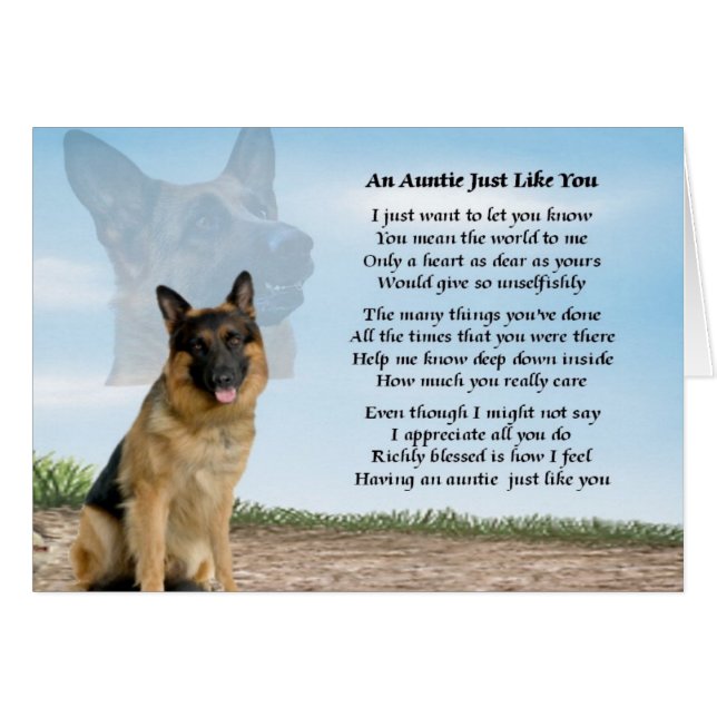 Auntie poem - German Shepherd Dog (Front Horizontal)