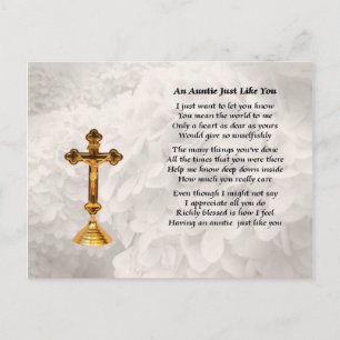 Auntie Poem - Golden Cross Design Postcard