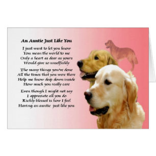 Auntie Poem - Golden Retriever design