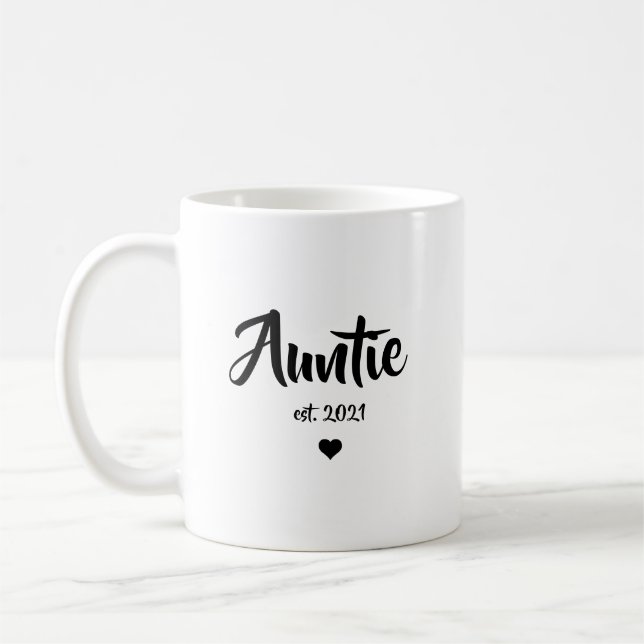 Auntie Pregnancy Announcement Gift Coffee Mug (Left)