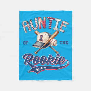 Auntie Rookie Of The Year 1st Birthday Boy Fleece Blanket