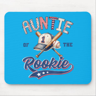 Auntie Rookie Of The Year 1st Birthday Boy Mouse Pad