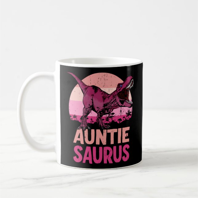 Auntie Saurus Auntiesaurus Dinosaur Family Coffee Mug (Left)