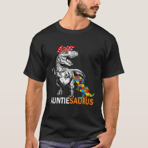 Auntie Saurus Auntsaurus Autism Awareness T-Shirt