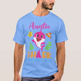 Auntie Shark  Auntie Shark Lover Family Mothers Da T-Shirt