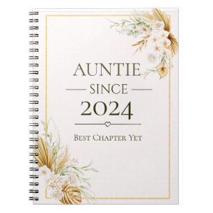 Auntie Since Personalised Year Best Chapter Yet Notebook