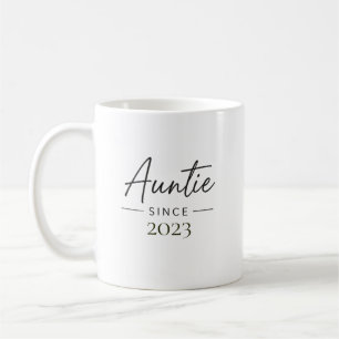 Auntie Since Personalised Year Handwritten Minimal Coffee Mug
