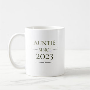 Auntie Since Personalised Year Minimal Family Role Coffee Mug
