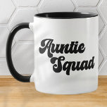 Auntie Squad Simple Vintage Retro Typography Mug<br><div class="desc">This simple and vintage design is composed of playful script typography.</div>