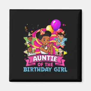 Auntie The Birthday Girl Party Pink Doll Family De Magnet