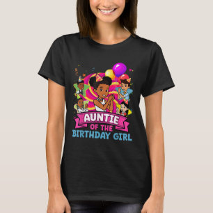 Auntie The Birthday Girl Party Pink Doll Family De T-Shirt