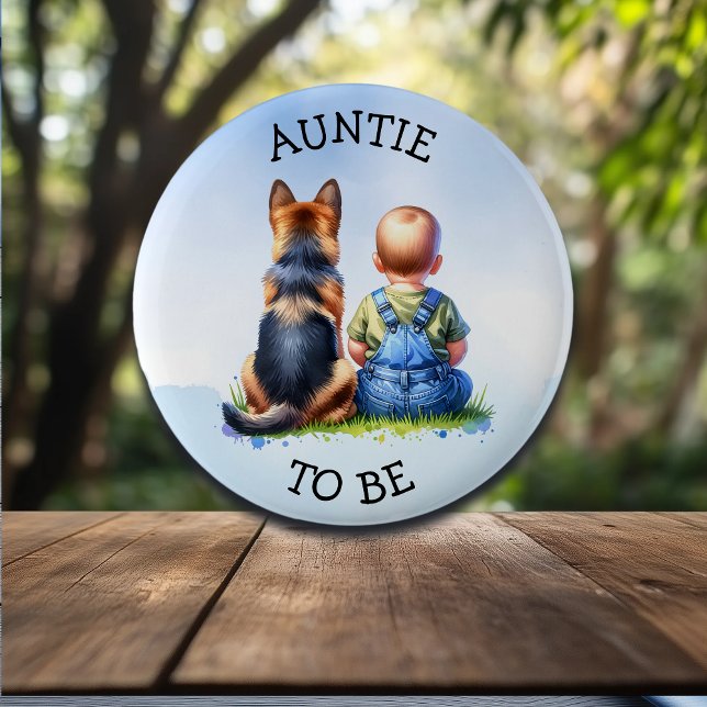 Auntie to be | Baby Shower 6 Cm Round Badge (Creator Uploaded)
