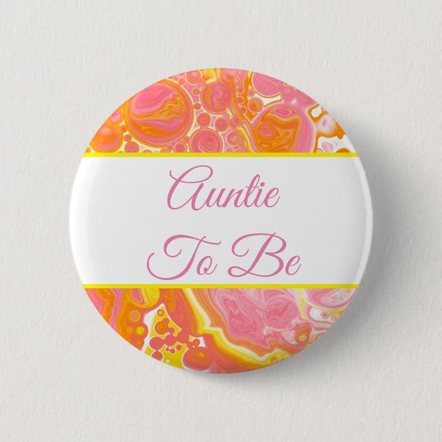 Auntie To Be | Baby Shower  6 Cm Round Badge (Front)