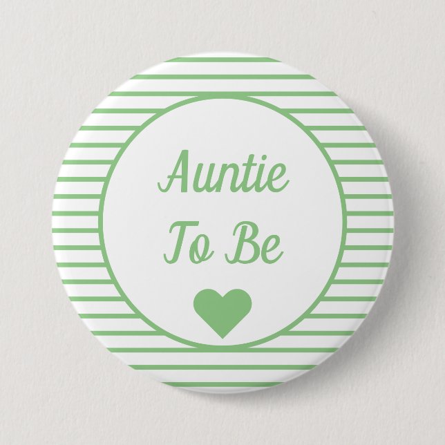 Auntie To Be Baby Shower Button (Front)