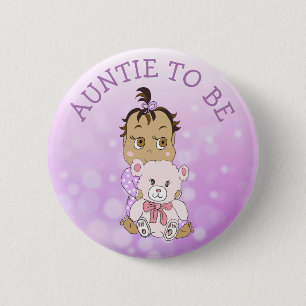 Auntie to Be Baby Shower Button