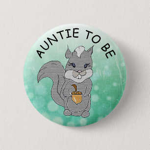 Auntie to be, Baby Shower Button Little Racoon