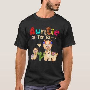 Auntie To Be Llama Baby Shower T-Shirt
