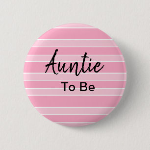 Auntie To Be Pink Baby Shower 6 Cm Round Badge