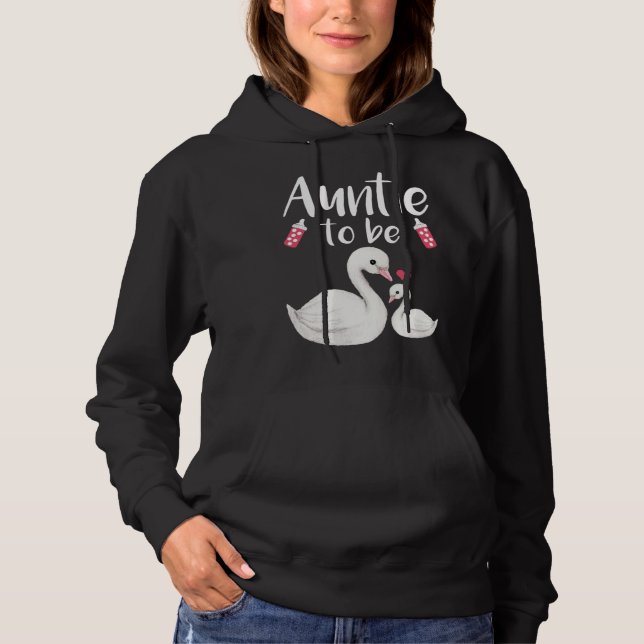Auntie To Be Swan Baby Shower For Girl Hoodie (Front)
