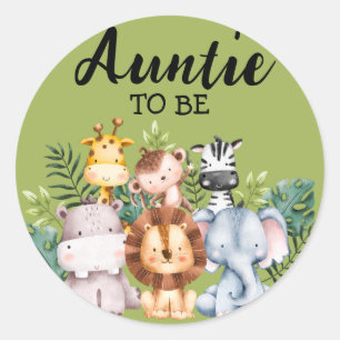 Auntie To Be   Woodland Creatures Baby Shower Classic Round Sticker