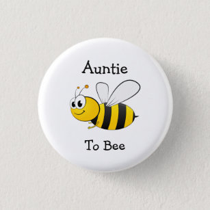 Auntie To Bee Bumble Bee Baby Shower 3 Cm Round Badge