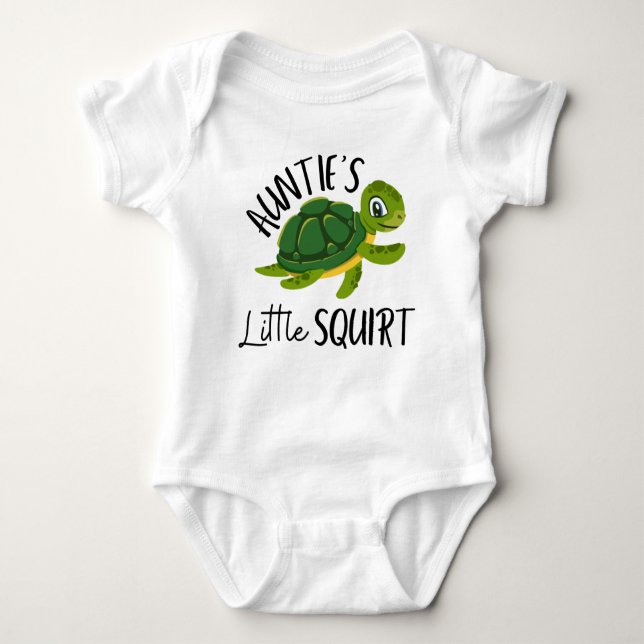 Auntie Turtle Baby, Pregnancy Reveal  Baby Bodysuit (Front)