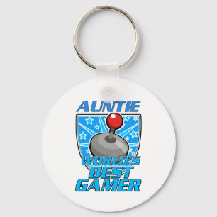Auntie World's best gamer retro logo Key Ring