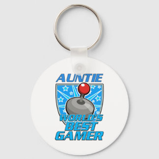 Auntie World's best gamer retro logo Key Ring