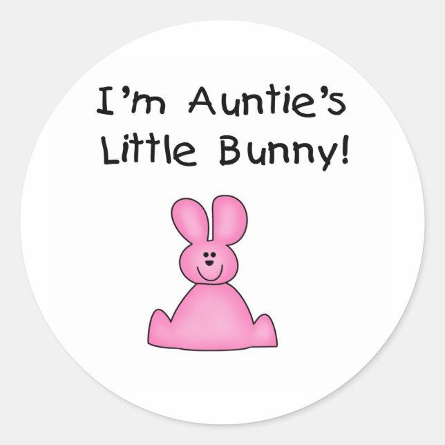 auntiebunnypink classic round sticker (Front)