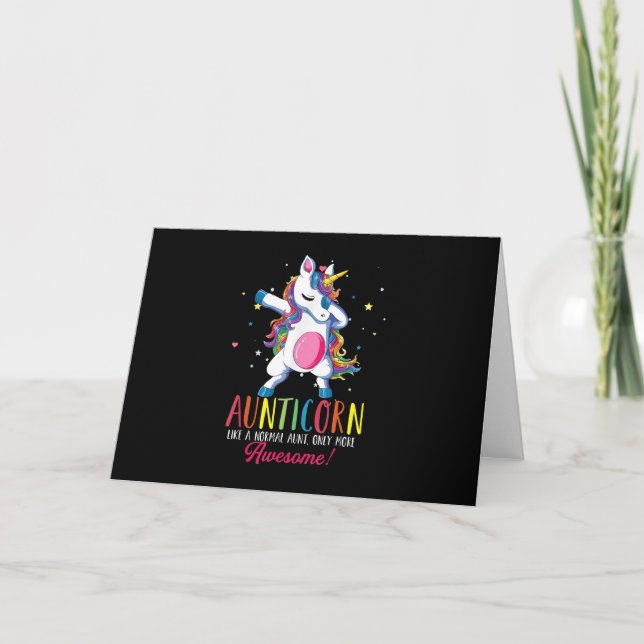 auntiecorn like an aunt only awesome dabbing unico card (Front)