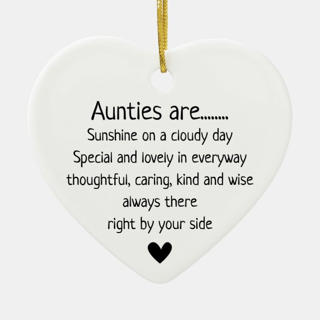 Aunties Are Sunshine Ceramic Ornament (Front)