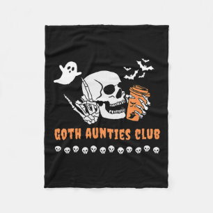 Aunties Club Aunt Halloween Spooky Gothic Skeleton Fleece Blanket