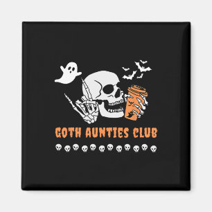 Aunties Club Aunt Halloween Spooky Gothic Skeleton Magnet