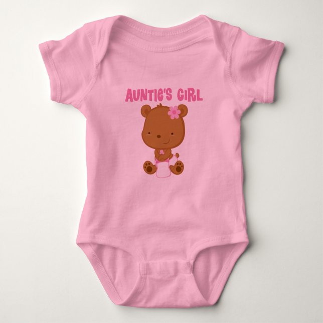 Auntie's Girl baby bear girls Tutu Tee (Front)