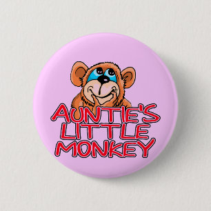 Auntie's Little Monkey Tshirts and Gifts 6 Cm Round Badge
