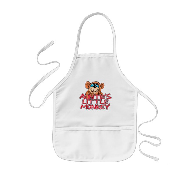 Auntie's Little Monkey Tshirts and Gifts Kids Apron (Front)