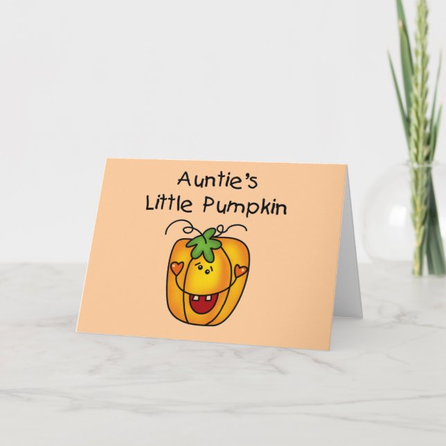 Auntie's Little Pumpkin Tshirts and Gifts Card (Front)