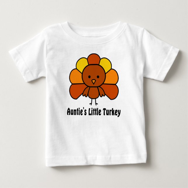 Aunties Little Turkey Baby T-Shirt (Front)